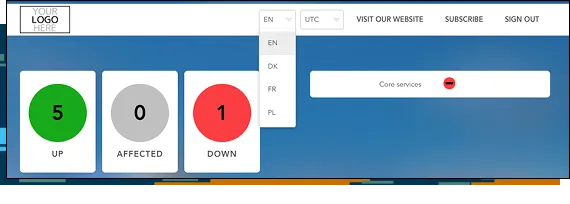 Multilingual Status Pages screenshot